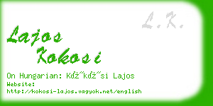 lajos kokosi business card